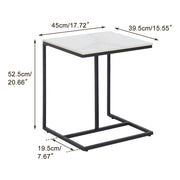 C Shape Sofa Side End Table Sintered Stone Black White V178-66798