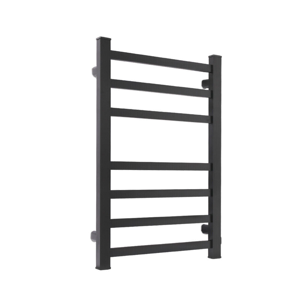 Aluminium Heated Towel Rail 7-Bar Electric Warmer Black V178-66800