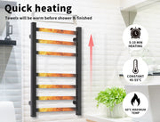 Aluminium Heated Towel Rail 7-Bar Electric Warmer Black V178-66800