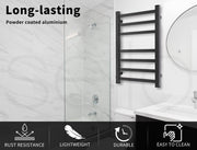 Aluminium Heated Towel Rail 7-Bar Electric Warmer Black V178-66800