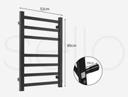 Aluminium Heated Towel Rail 7-Bar Electric Warmer Black V178-66800