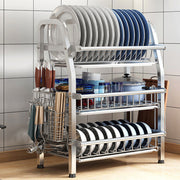 3 Tier Dish Drying Rack Silver 63cm V178-66804