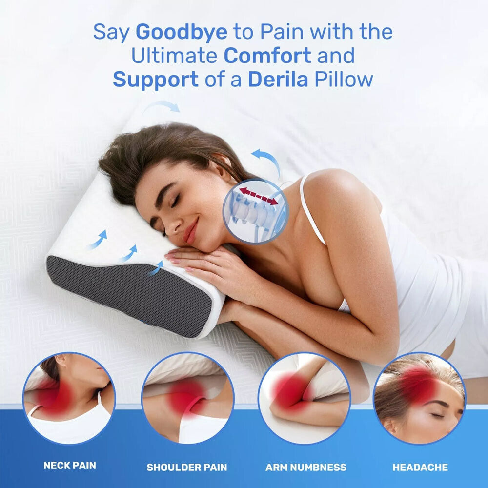 Cervical Memory Foam Pillow Butterfly Shape Standard Anti Snore V178-66808