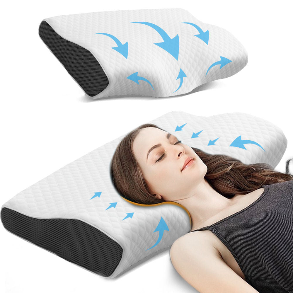 Cervical Memory Foam Pillow Butterfly Shape Standard Anti Snore V178-66808