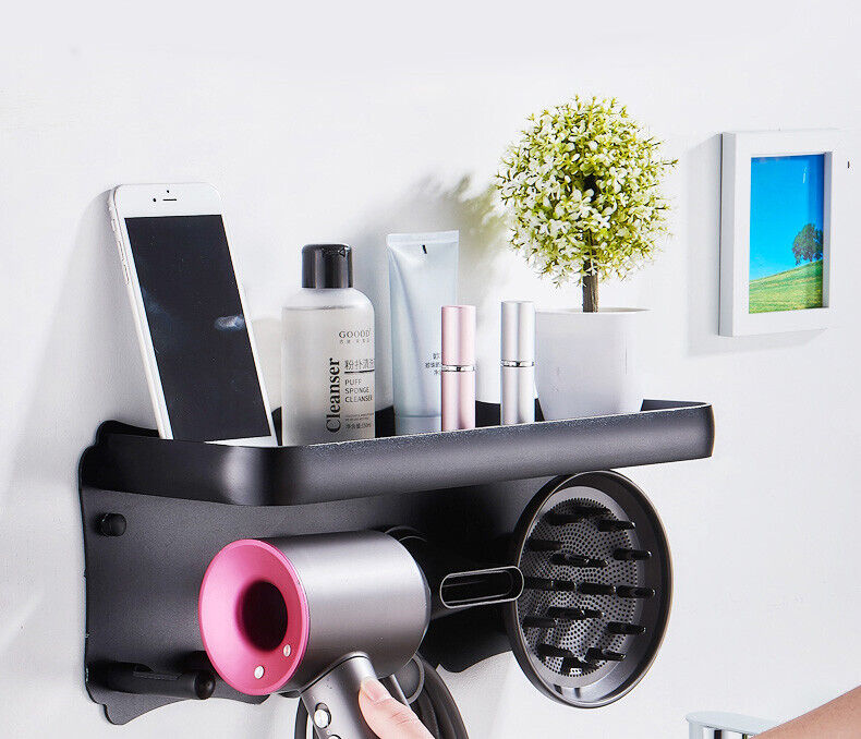Magnetic Wall Mount Hair Dryer Holder for Dyson - Black Metal V178-66810