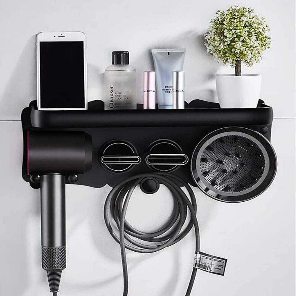Magnetic Wall Mount Hair Dryer Holder for Dyson - Black Metal V178-66810