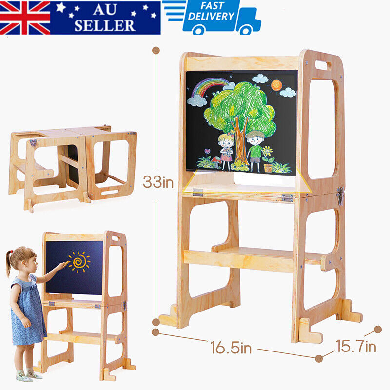 Wooden Toddler Step Stool Learning Tower Kitchen Safety V178-66811