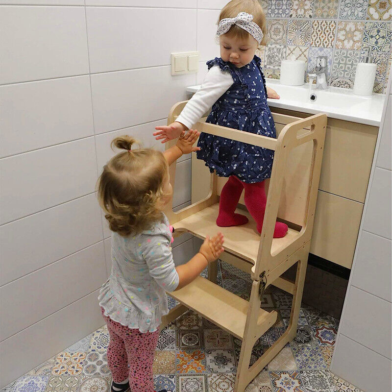 Wooden Toddler Step Stool Learning Tower Kitchen Safety V178-66811