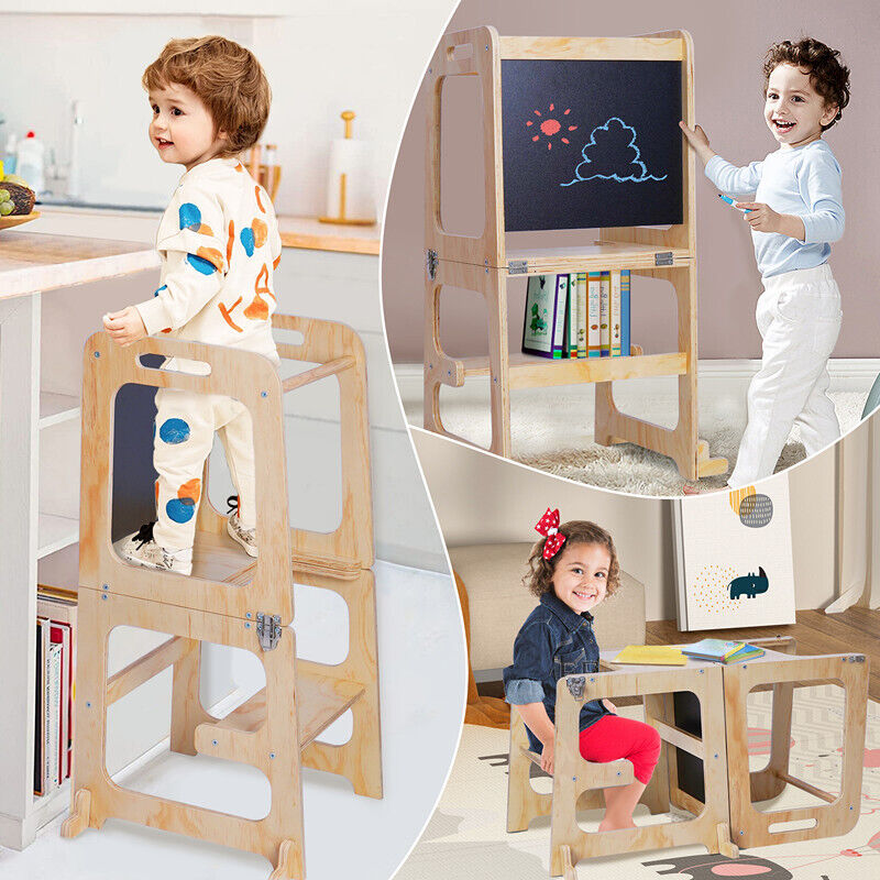 Wooden Toddler Step Stool Learning Tower Kitchen Safety V178-66811