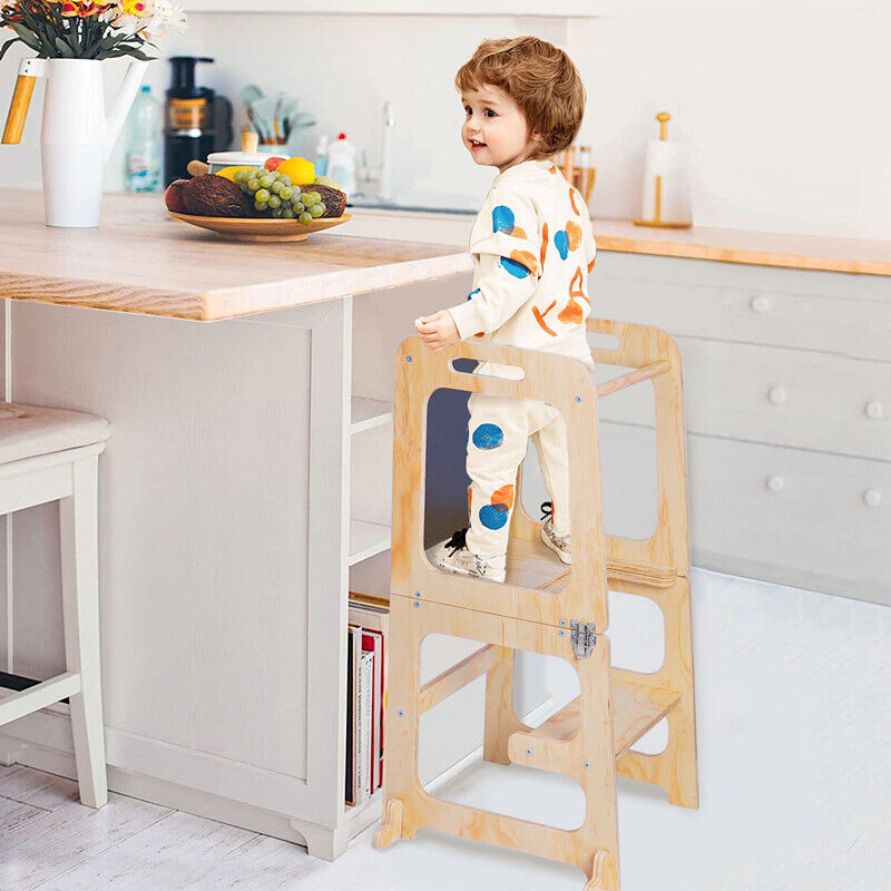 Wooden Toddler Step Stool Learning Tower Kitchen Safety V178-66811
