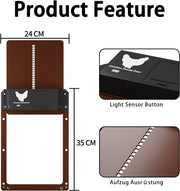 Automatic Chicken Coop Door Opener Solar Timer Sensor LCD AU V178-66819