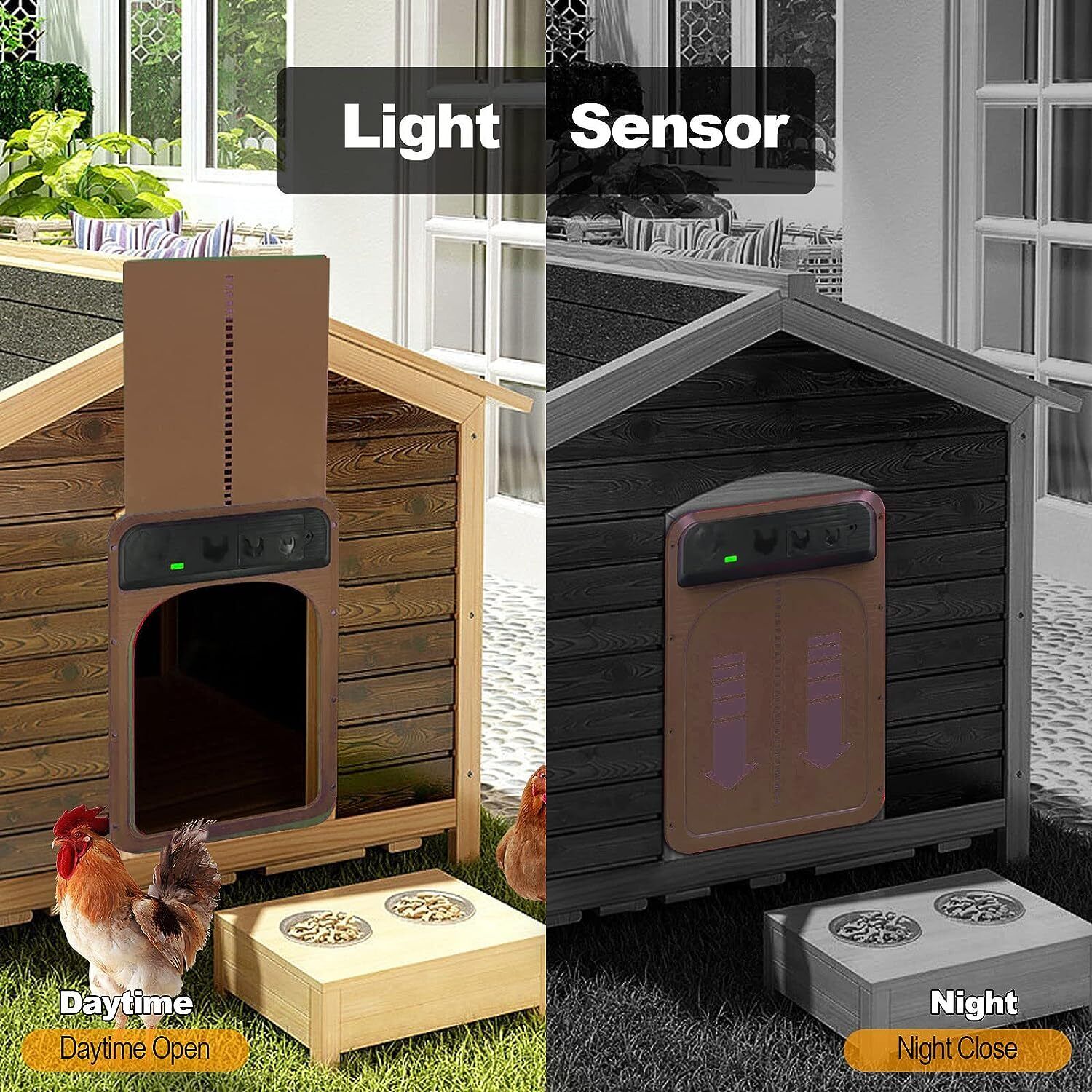 Automatic Chicken Coop Door Opener Solar Timer Sensor LCD AU V178-66819