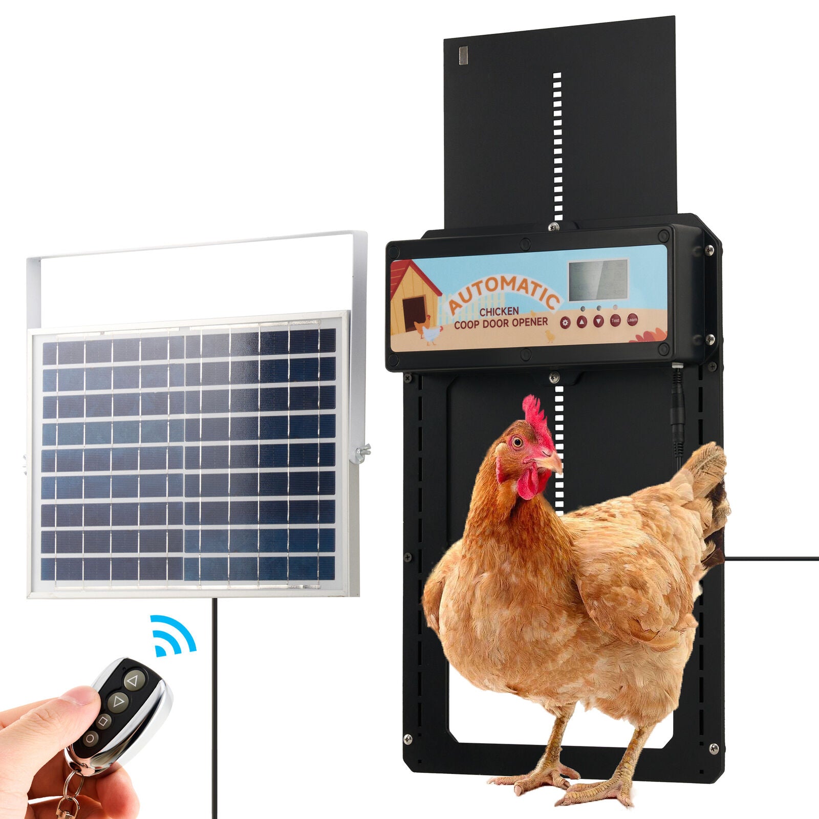 Automatic Chicken Coop Door Solar/Battery/AC 6W Aluminum Copper V178-66821