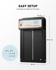 Automatic Chicken Coop Door Solar/Battery/AC 6W Aluminum Copper V178-66821