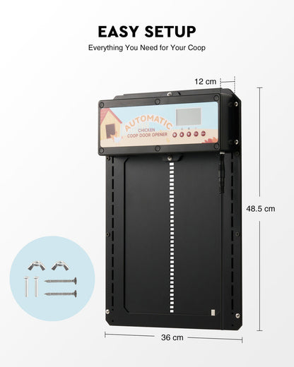 Automatic Chicken Coop Door Solar/Battery/AC 6W Aluminum Copper V178-66821