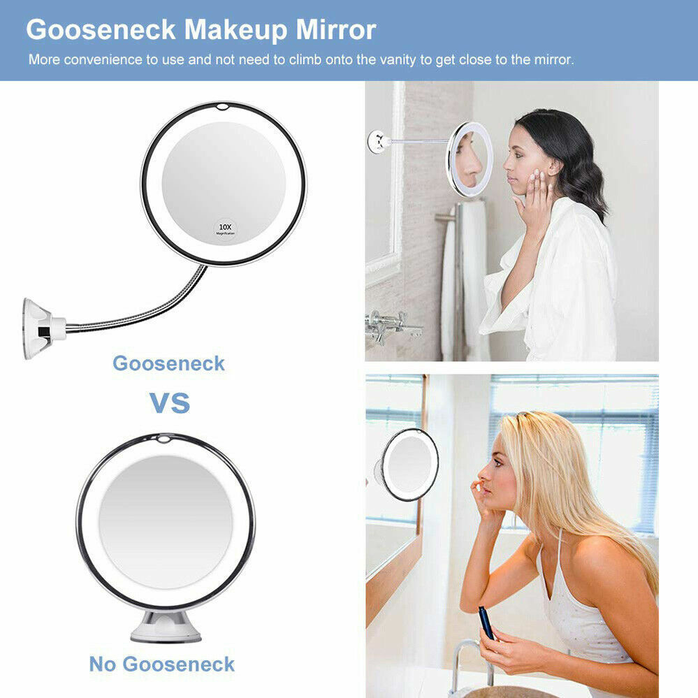 10X LED Magnifying Makeup Mirror 360 degrees Rotation V178-66822