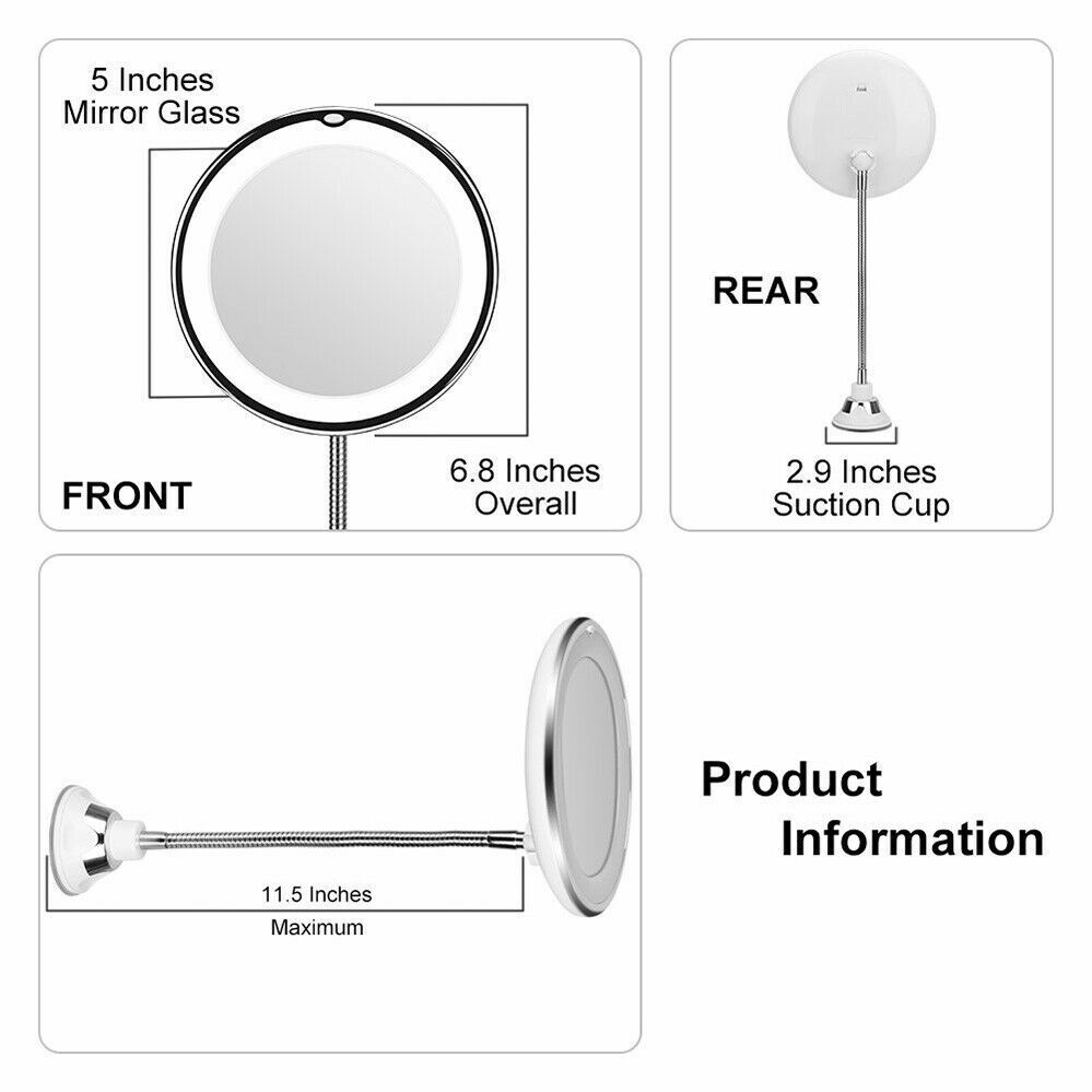 10X LED Magnifying Makeup Mirror 360 degrees Rotation V178-66822