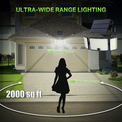 234 LED Solar Motion Sensor Light 5500K Cool Black Outdoor Security Flood Lamp V178-66823