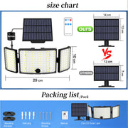 234 LED Solar Motion Sensor Light 5500K Cool Black Outdoor Security Flood Lamp V178-66823