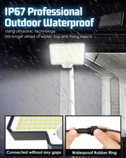 294 LED Solar Light Motion Sensor 6500K Black Outdoor Security Wall Flood Lamp V178-66824