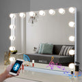 Hollywood LED Vanity Mirror Bluetooth Rectangle White Silver V178-66825
