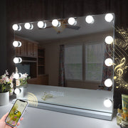 Hollywood LED Vanity Mirror Bluetooth Rectangle White Silver V178-66825