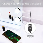 Hollywood LED Vanity Mirror Bluetooth Rectangle White Silver V178-66825