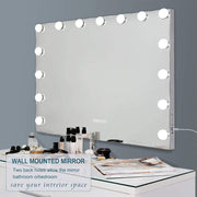 Hollywood LED Vanity Mirror Bluetooth Rectangle White Silver V178-66825