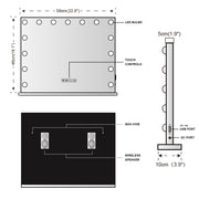 Hollywood LED Vanity Mirror Bluetooth Rectangle White Silver V178-66825