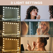 White Bluetooth Hollywood Mirror Rectangle Vanity Wall Light V178-66827