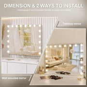 White Bluetooth Hollywood Mirror Rectangle Vanity Wall Light V178-66827