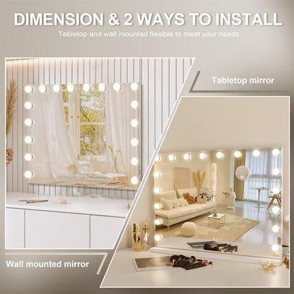 White Bluetooth Hollywood Mirror Rectangle Vanity Wall Light V178-66827