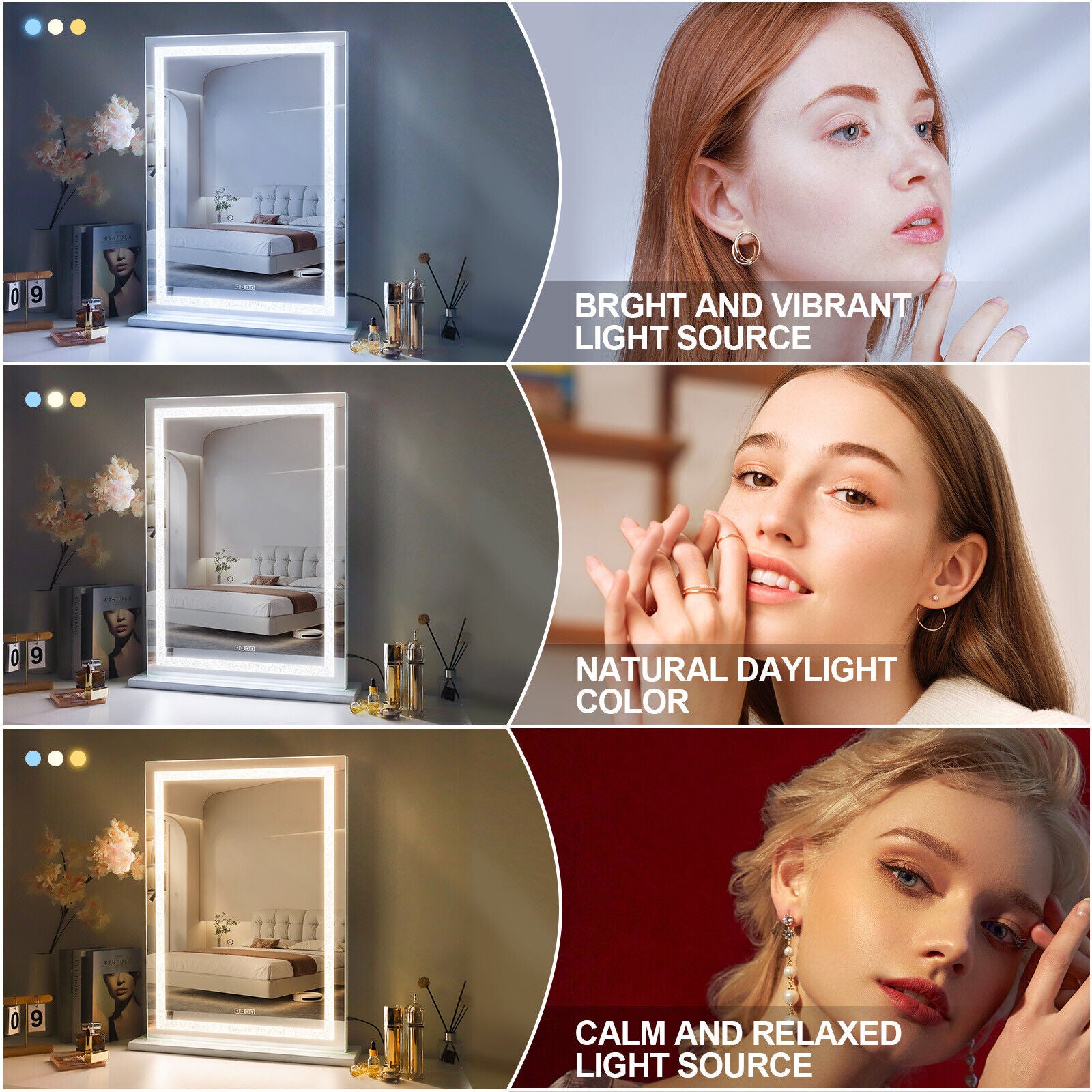 Crystal Vanity Mirror 80CM LED Bluetooth Magnifying V178-66828