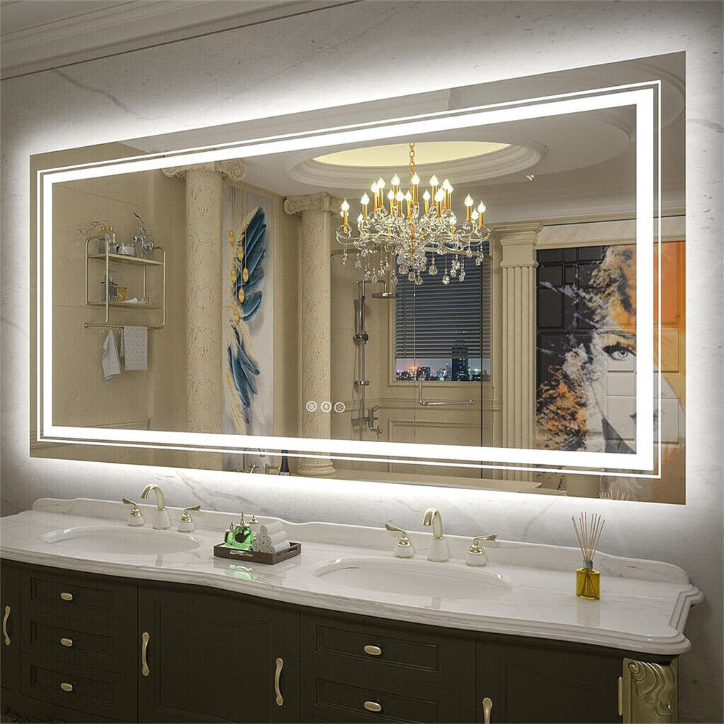 600x800mm LED Bathroom Mirror RBG Anti-Fog Aluminum V178-66832