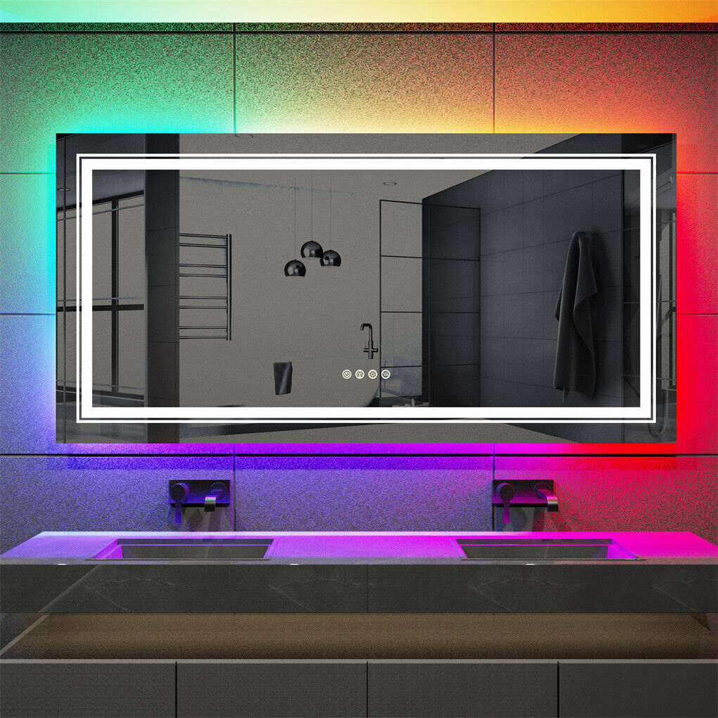 600x800mm LED Bathroom Mirror RBG Anti-Fog Aluminum V178-66832