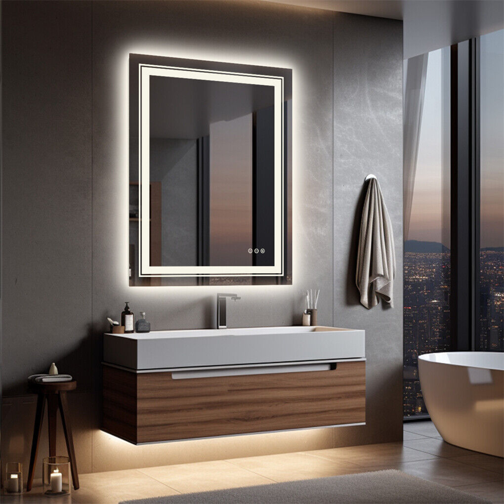 600x800mm LED Bathroom Mirror RBG Anti-Fog Aluminum V178-66832