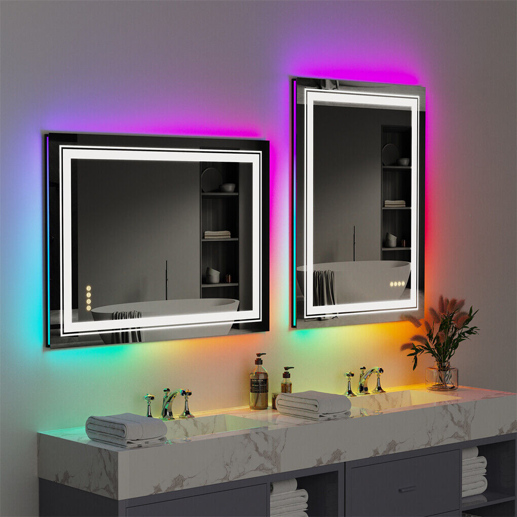 600x800mm LED Bathroom Mirror RBG Anti-Fog Aluminum V178-66832