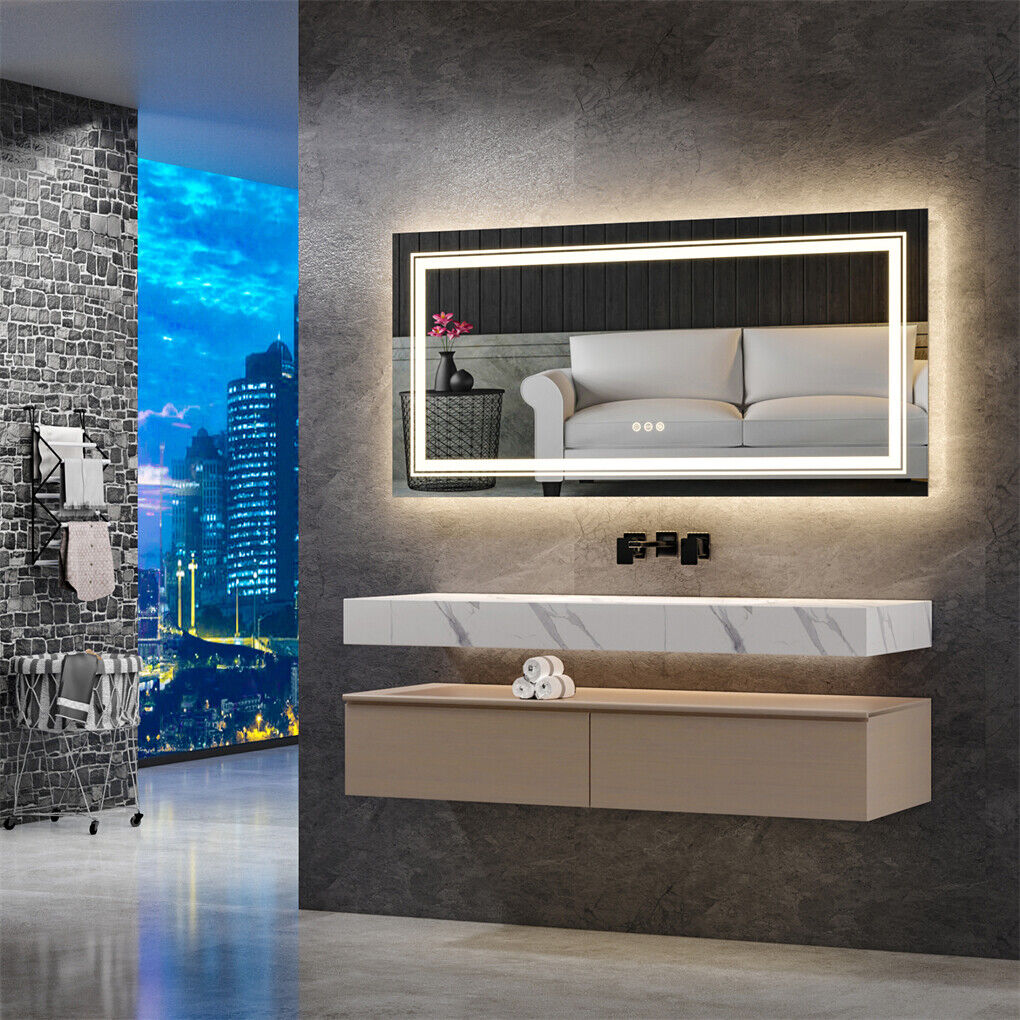 600x800mm LED Bathroom Mirror RBG Anti-Fog Aluminum V178-66832
