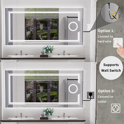 1200x600mm LED Bathroom Mirror Anti-fog Magnifying V178-66836