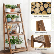Rustic Wood 4 Tier Plant Stand Bookshelf 38CM Corner Shelf V178-66837