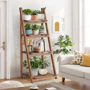 Rustic Wood 4 Tier Plant Stand Bookshelf 38CM Corner Shelf V178-66837