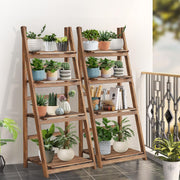 Rustic Wood 4 Tier Plant Stand Bookshelf 38CM Corner Shelf V178-66837