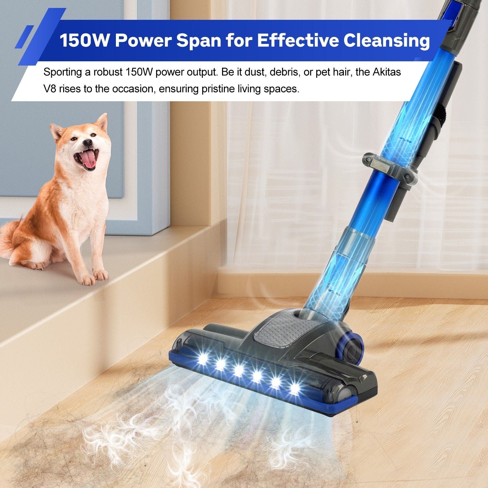 V8 150W Handheld Stick Vacuum Cleaner 40 Min Runtime LED V178-66859