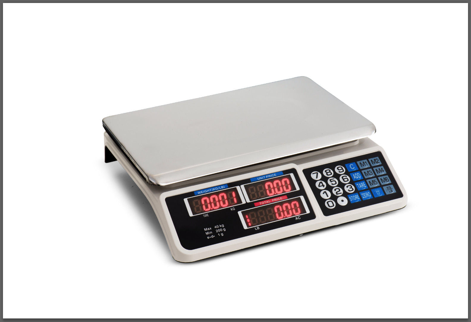 Digital Kitchen Scale Electronic 40KG 1g Increment White V178-66871