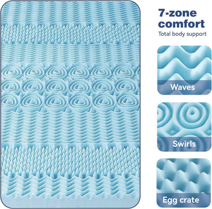 Double Bamboo Memory Foam Mattress Topper 7-Zone 8cm V178-66888