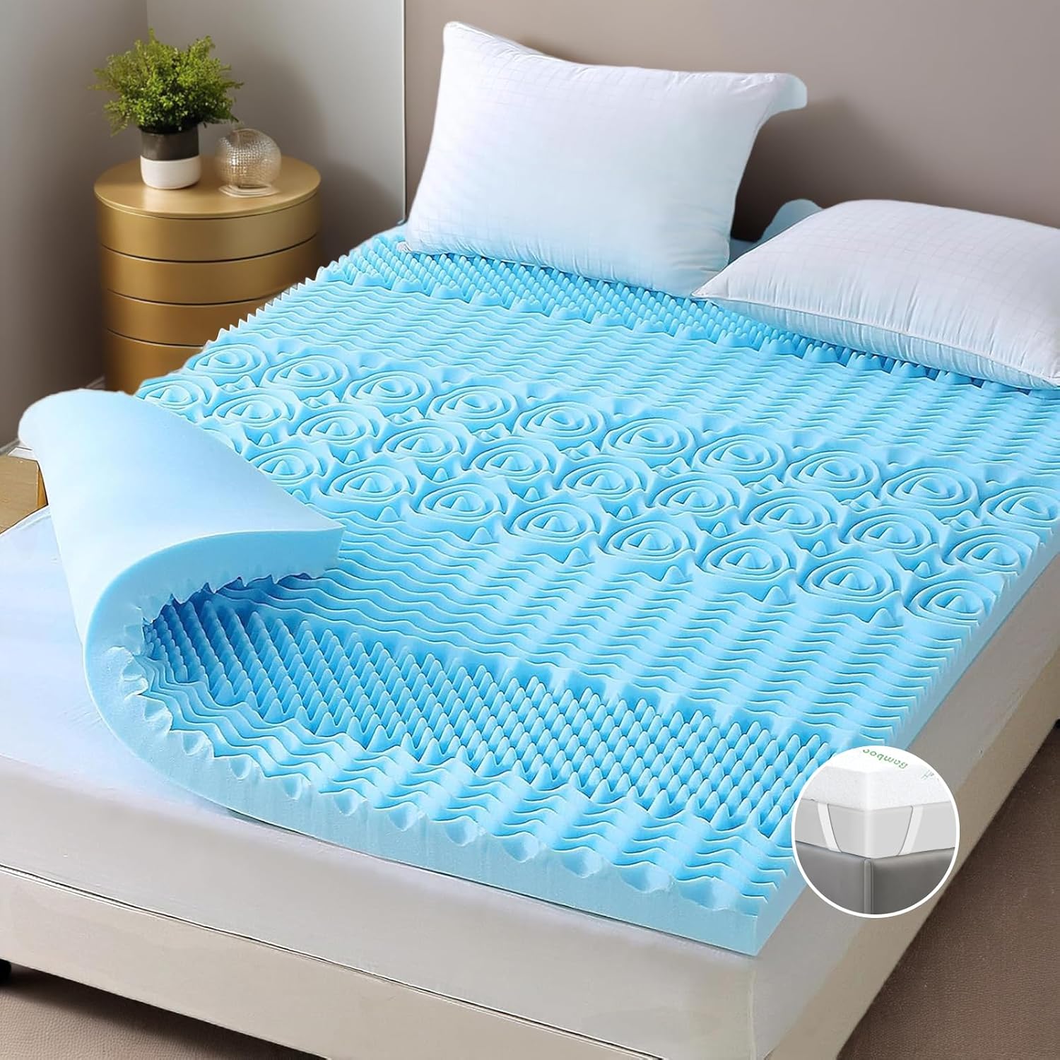 King Mattress Topper Memory Foam 7-Zone 8cm V178-66890