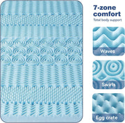 King Mattress Topper Memory Foam 7-Zone 8cm V178-66890