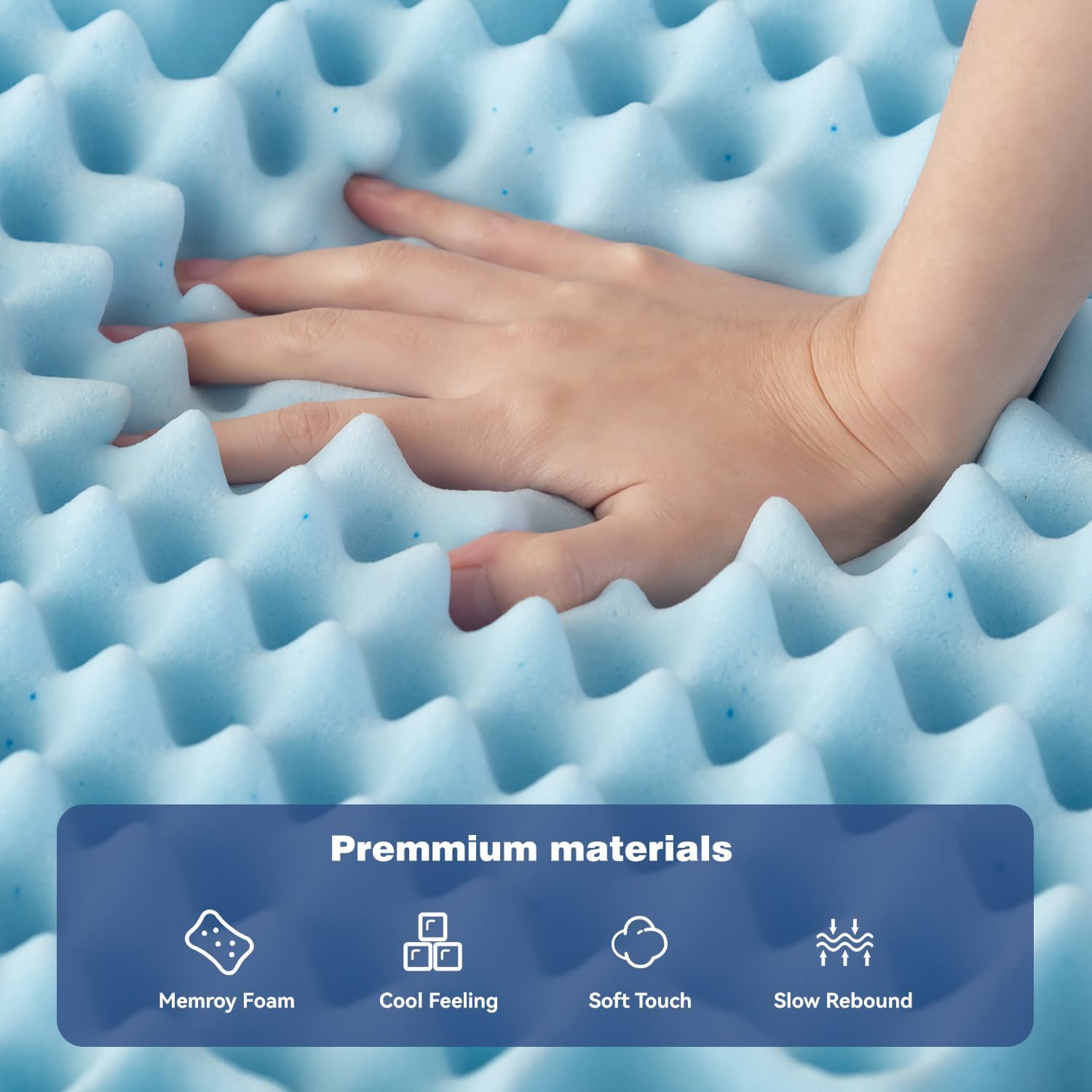 King Mattress Topper Memory Foam 7-Zone 8cm V178-66890