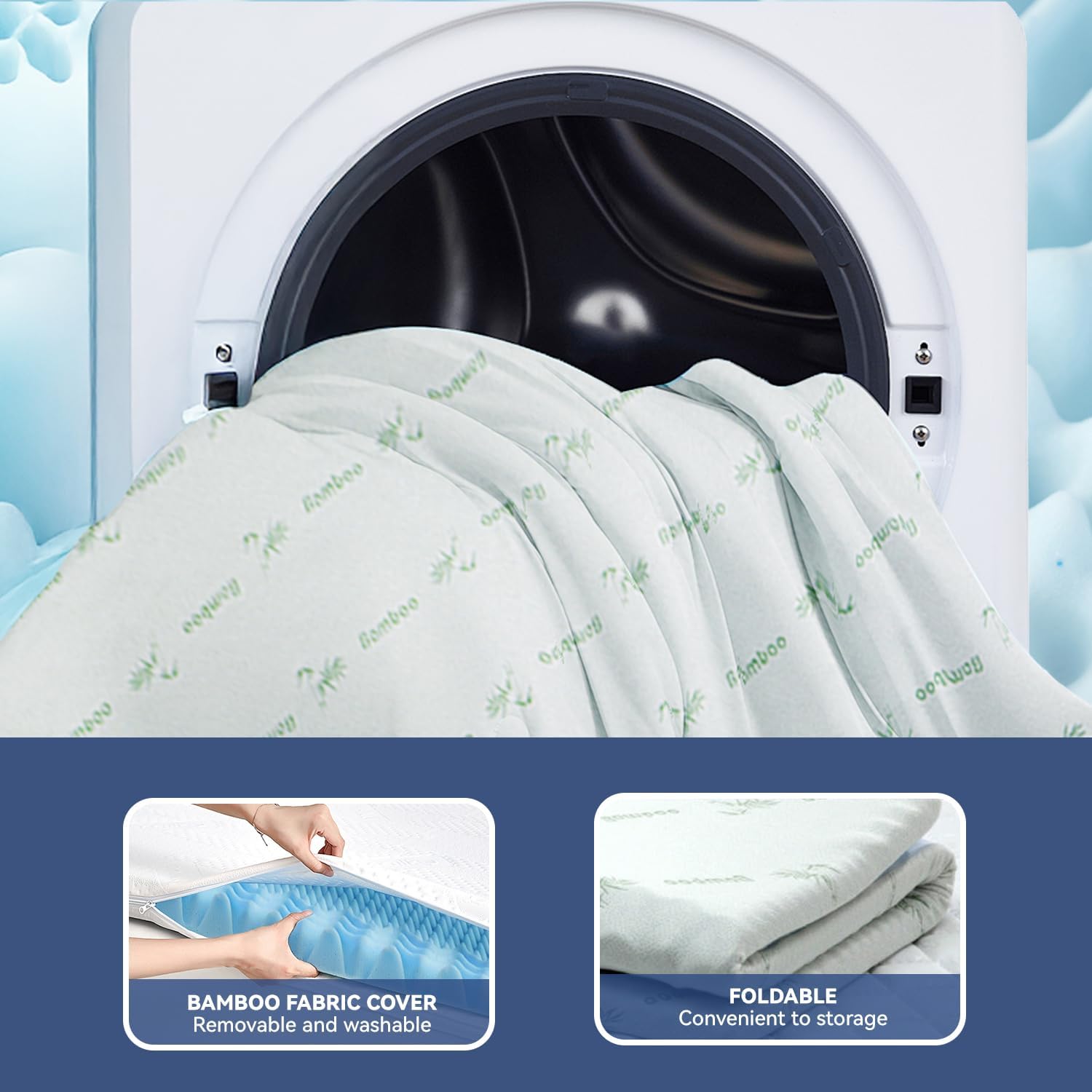 King Mattress Topper Memory Foam 7-Zone 8cm V178-66890