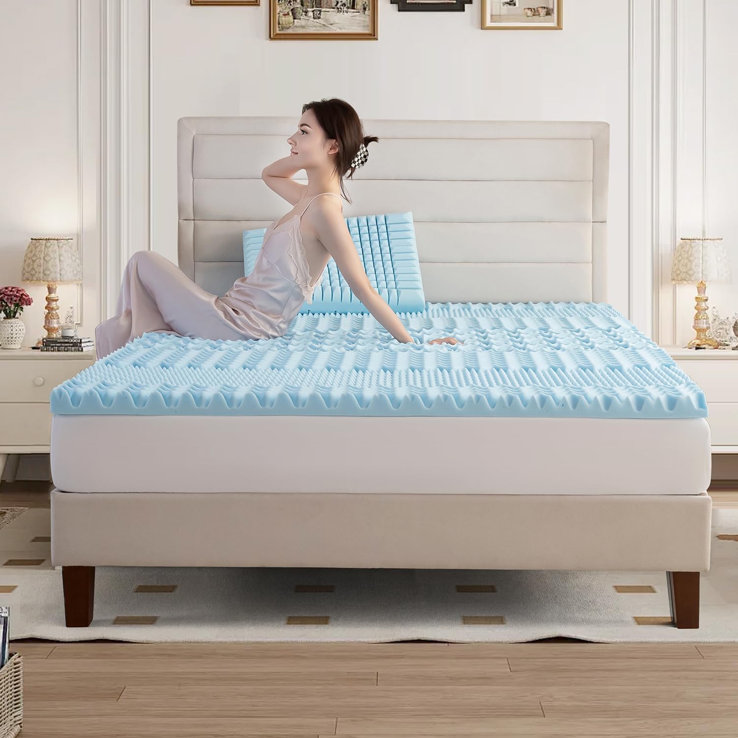King Mattress Topper Memory Foam 7-Zone 8cm V178-66890
